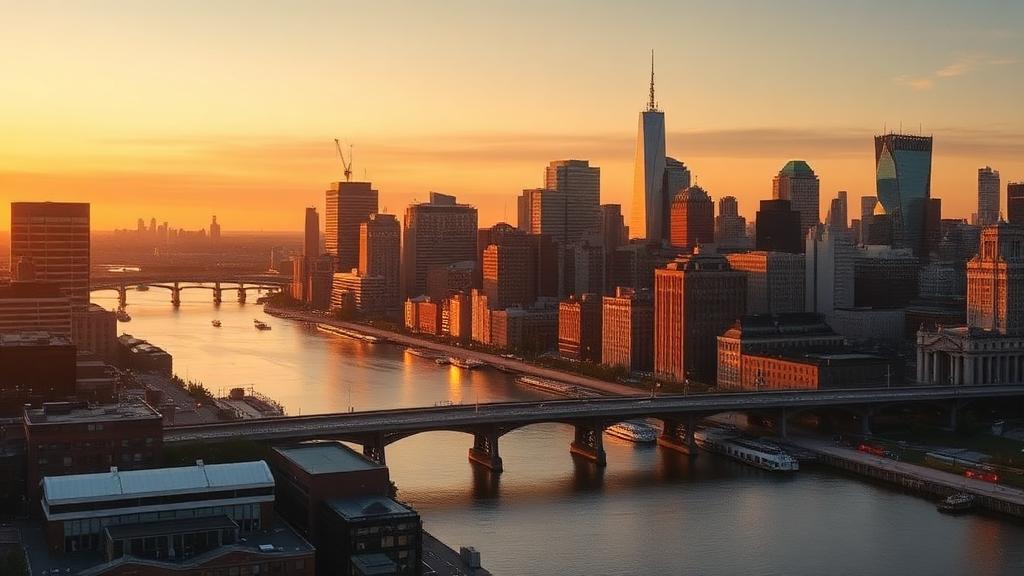 Boston Massachusetts skyline at golden hour — appliance repair service in Massachusetts