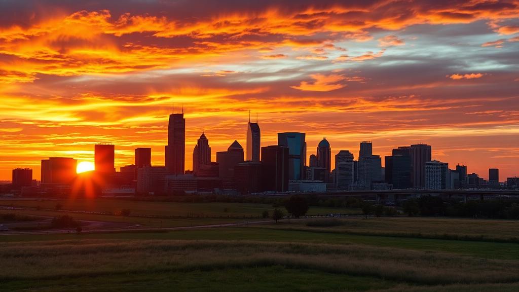 Oklahoma City skyline at sunset — appliance repair service in Oklahoma